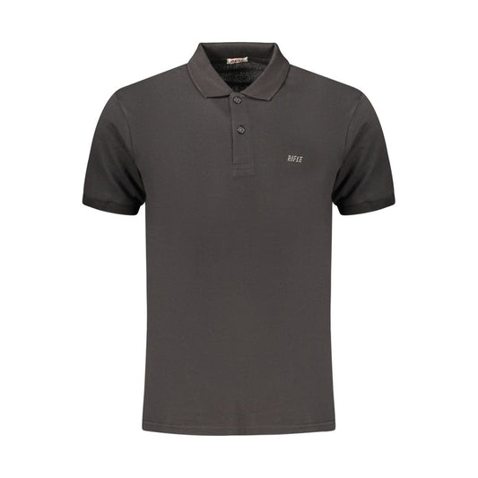 Rifle Black Cotton Polo Shirt - Effortless Casual Elegance
