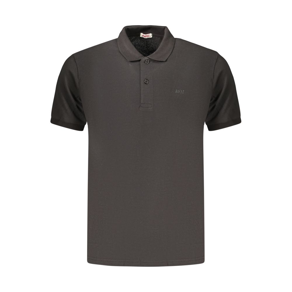 RIFLE Black Cotton Men's Polo Shirt