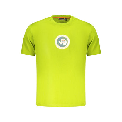 Napapijri Lime Green Cotton T-Shirt for Men
