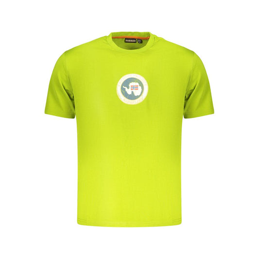 Napapijri Lime Green Cotton T-Shirt for Men