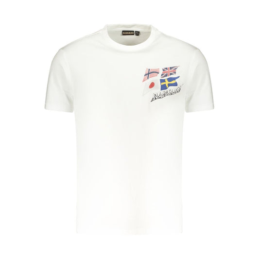 Napapijri White Cotton Men's T-Shirt