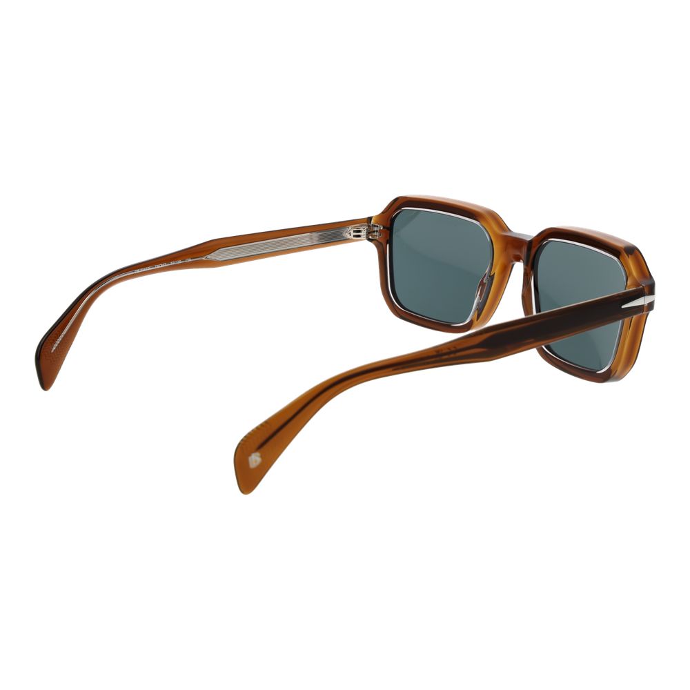 David Beckham Men’s Sunglasses – Brown Full-Rim Frame, Green Mirrored Lenses