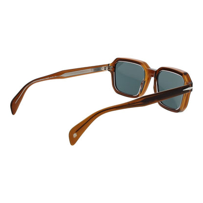 David Beckham Men’s Sunglasses – Brown Full-Rim Frame, Green Mirrored Lenses