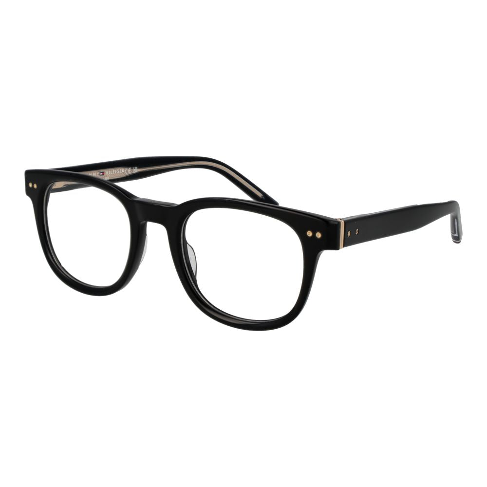 Tommy Hilfiger Men's Optical Glasses – Black Round Frame, 51mm