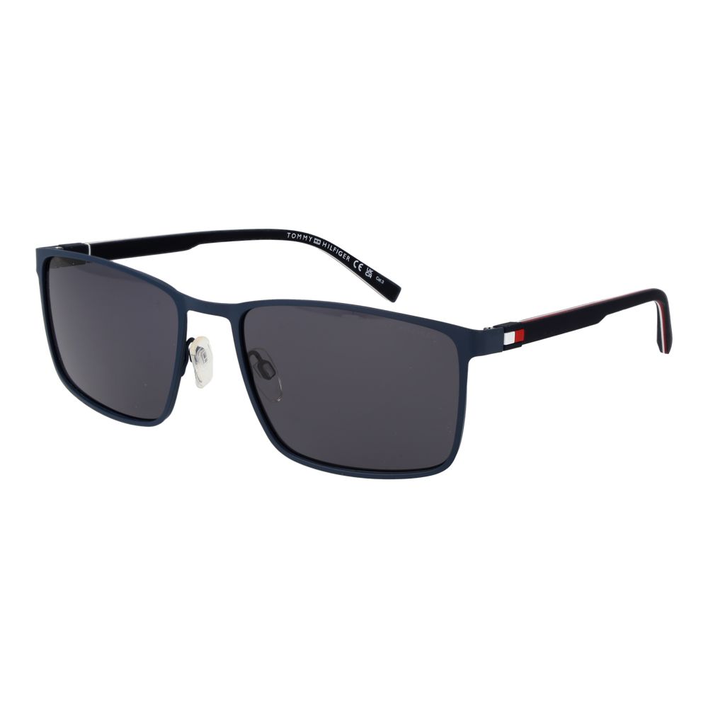 Tommy Hilfiger Men’s Sunglasses – Blue Metal Frame, Grey lenses