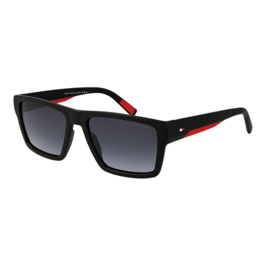 Tommy Hilfiger Men’s Sunglasses – Black Square Frame, Grey Gradient Lenses