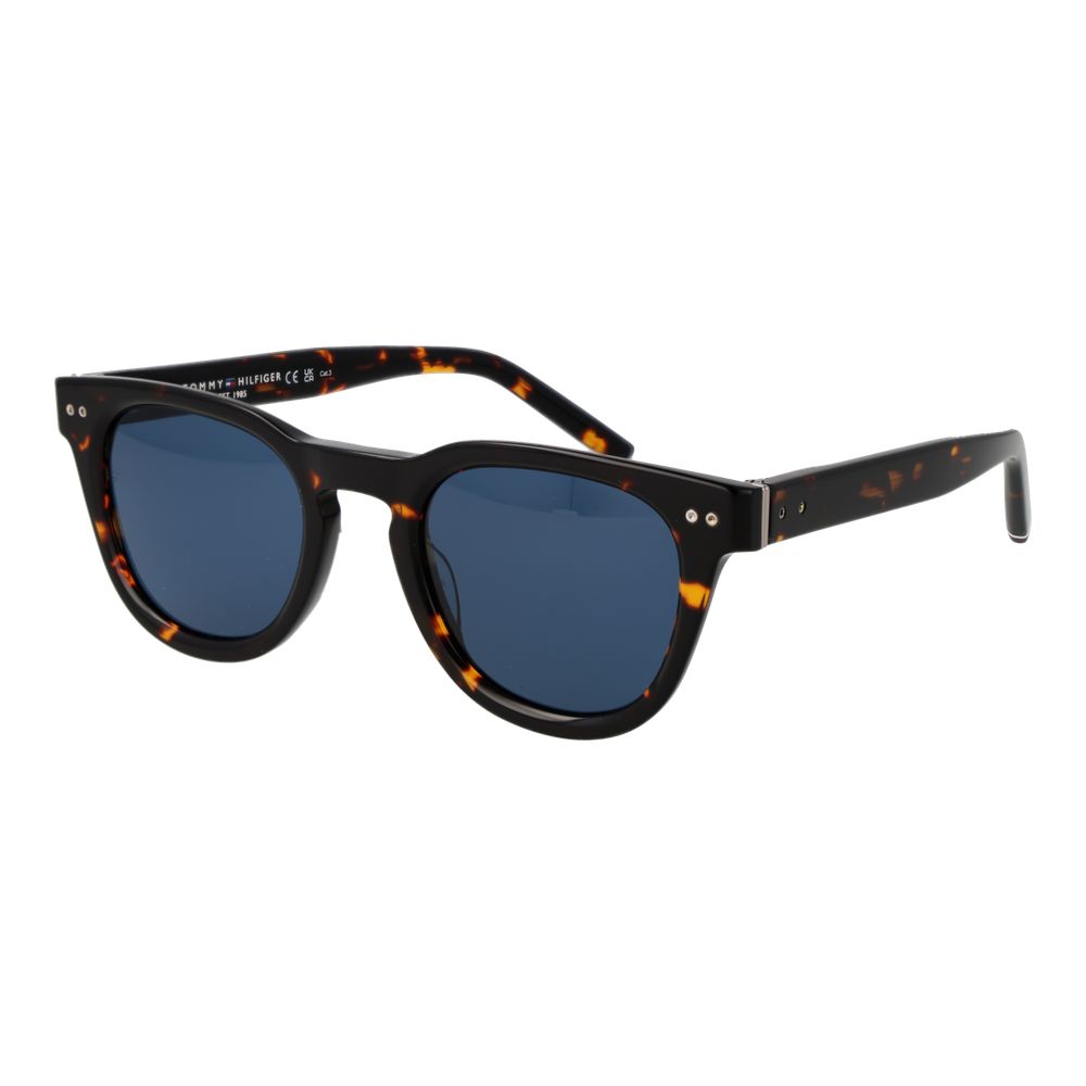Tommy Hilfiger Unisex Sunglasses – Black Acetate Frame, Blue Lenses