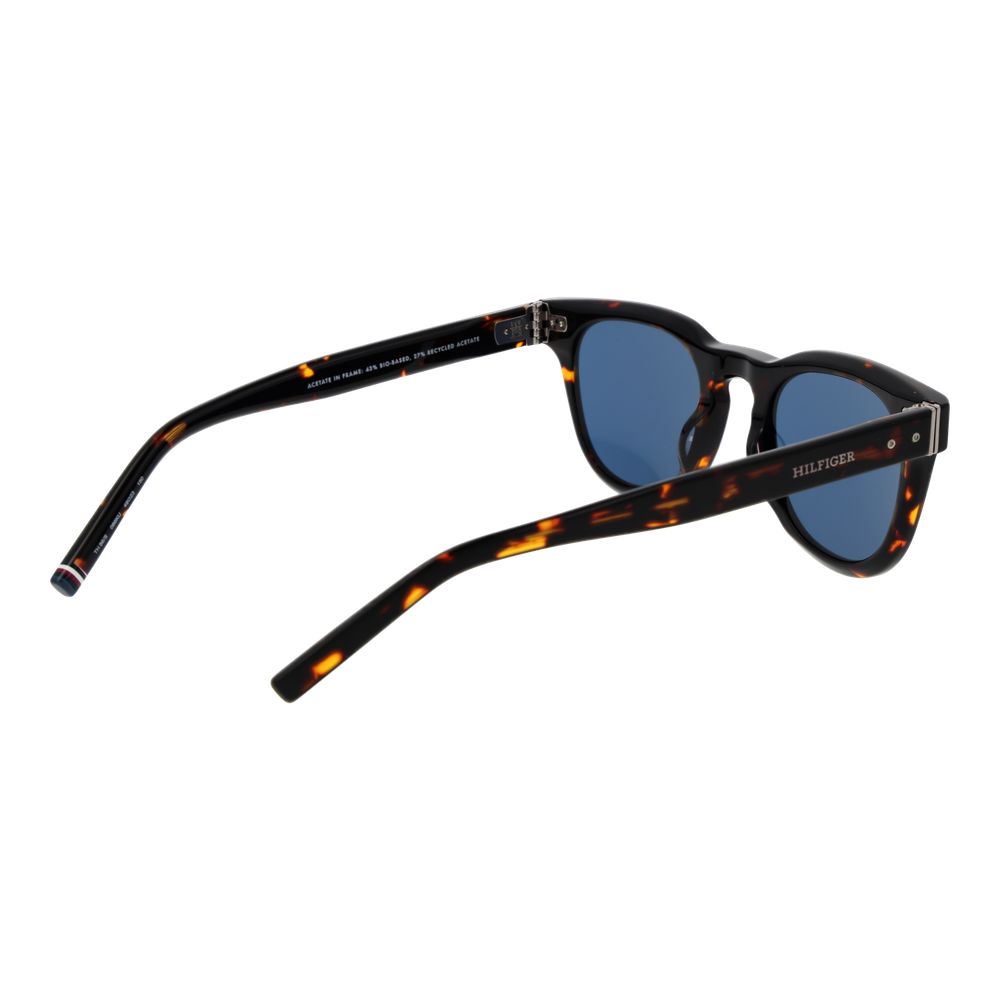 Tommy Hilfiger Unisex Sunglasses – Black Acetate Frame, Blue Lenses