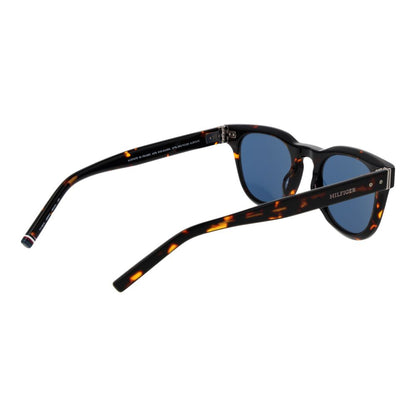 Tommy Hilfiger Unisex Sunglasses – Black Acetate Frame, Blue Lenses