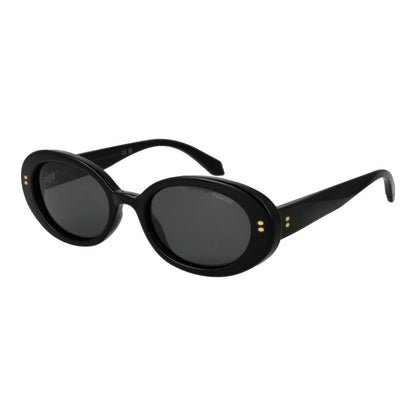 Polaroid Women’s Sunglasses – Black Oval Frame, Grey Polarized Lenses