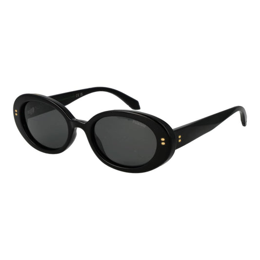 Polaroid Women’s Sunglasses – Black Oval Frame, Grey Polarized Lenses