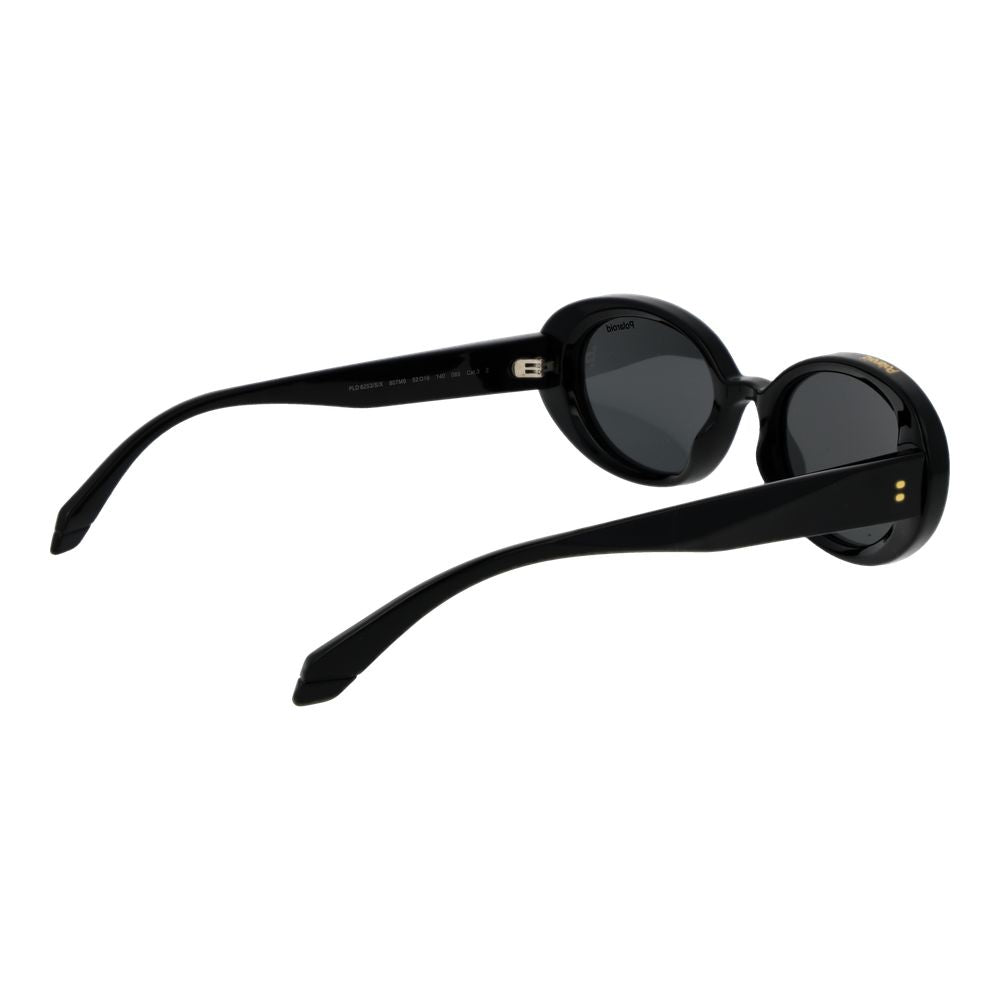 Polaroid Women’s Sunglasses – Black Oval Frame, Grey Polarized Lenses