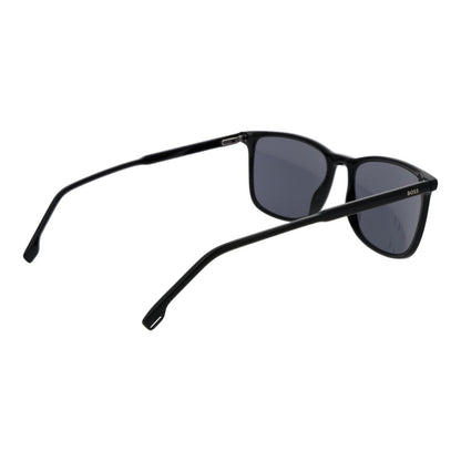 Hugo Boss Black Acetate Sunglasses – Men's Rectangle Frame, Grey Lenses