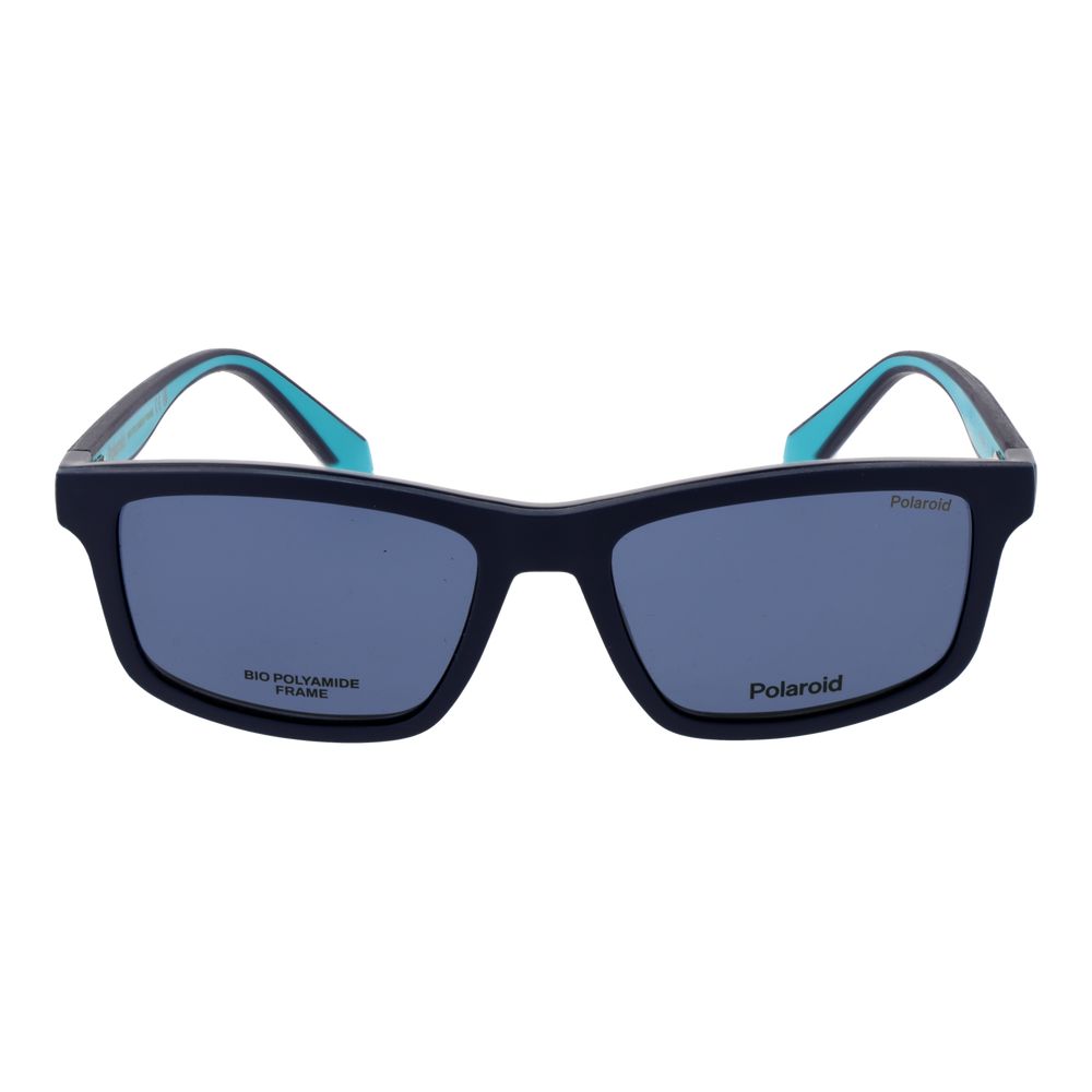Polaroid Men’s Sunglasses – Blue Rectangle Frame, Polarized Lenses