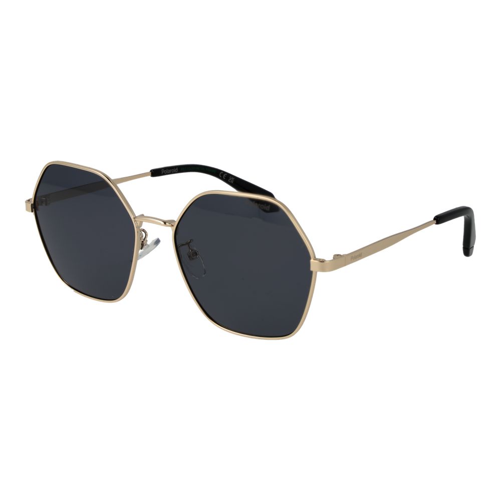 Polaroid Women’s Sunglasses – Gold Square Frame, Grey Polarized Lenses