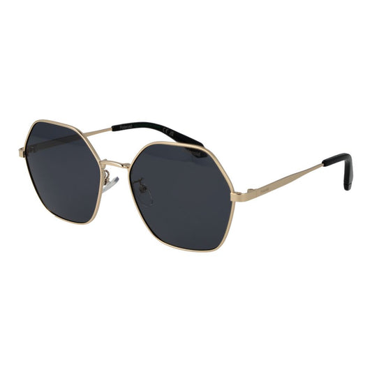 Polaroid Women’s Sunglasses – Gold Square Frame, Grey Polarized Lenses
