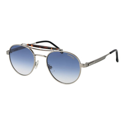Carrera Men's Silver Metal Sunglasses – Round Blue Gradient Lenses