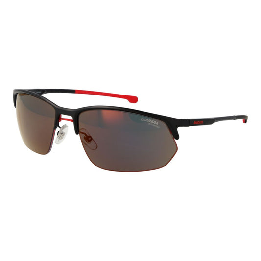 Carrera Ducati Men’s Sunglasses – Black Half-Rim Frame, Mirrored Lenses