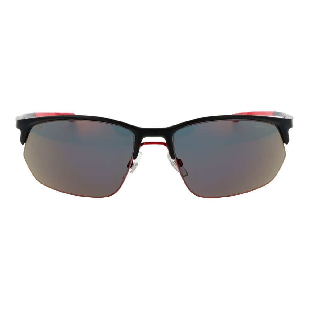 Carrera Ducati Men’s Sunglasses – Black Half-Rim Frame, Mirrored Lenses