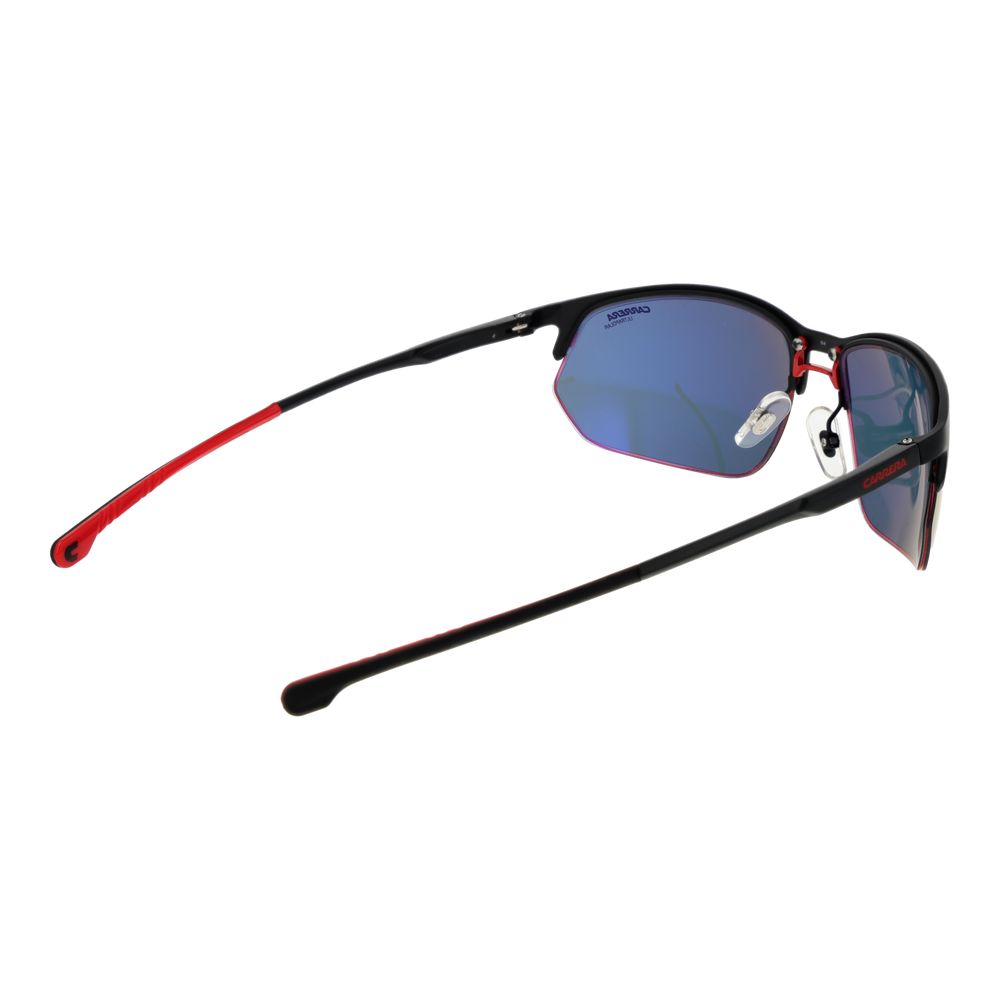 Carrera Ducati Men’s Sunglasses – Black Half-Rim Frame, Mirrored Lenses