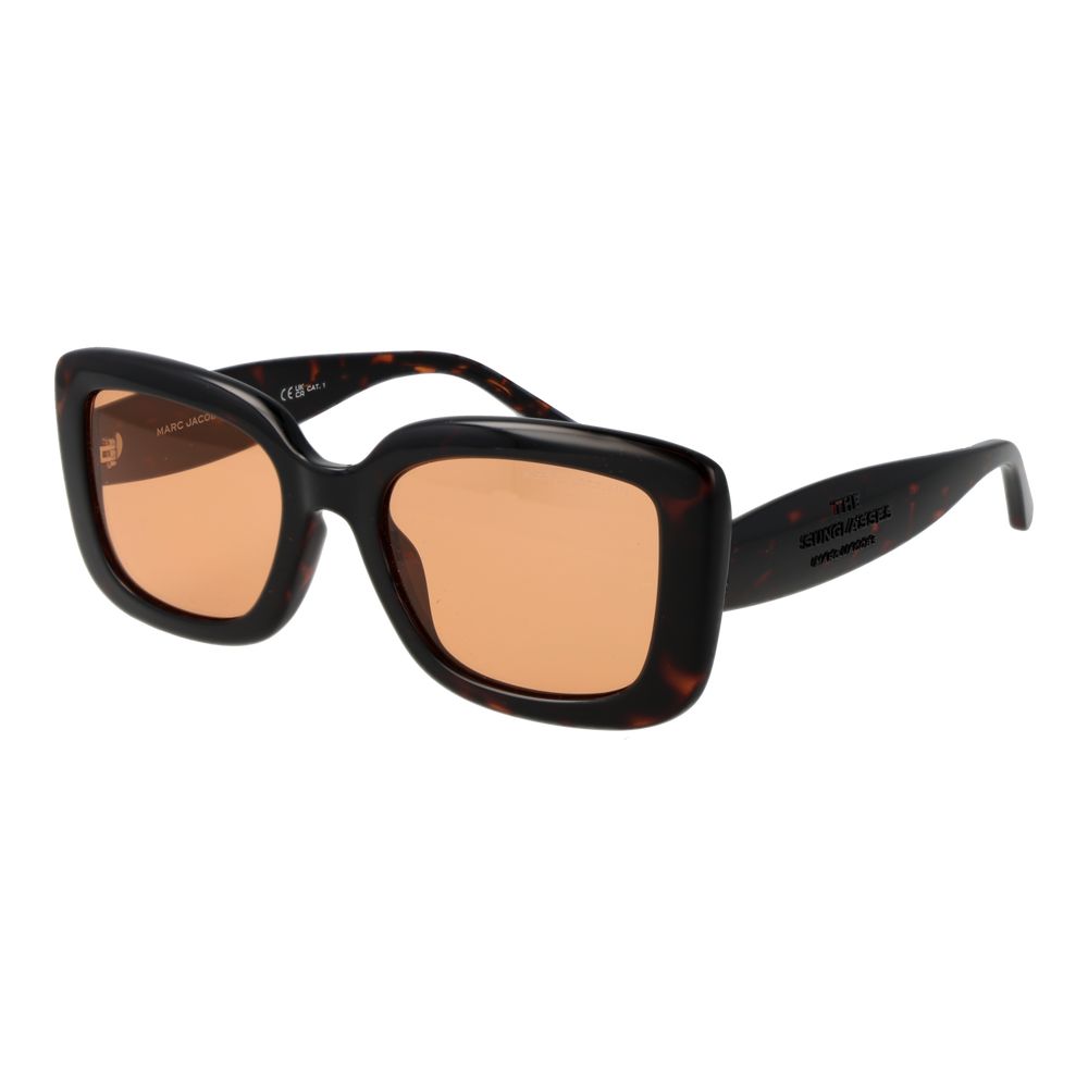 Marc Jacobs Women’s Sunglasses – Brown Square Frame, Orange Lenses