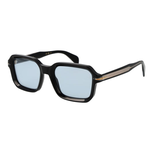 David Beckham Men's Sunglasses – Black Square Frame, Blue Lenses