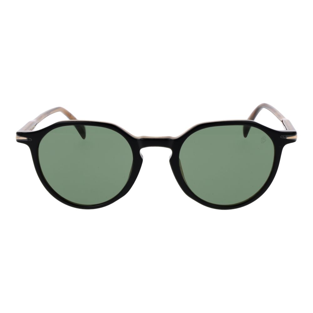 David Beckham Men's Sunglasses – Black Acetate Frame, Green Lenses