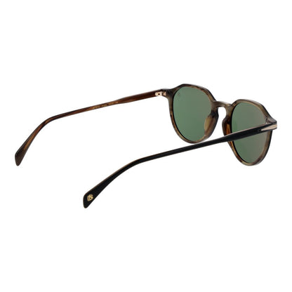 David Beckham Men's Sunglasses – Black Acetate Frame, Green Lenses