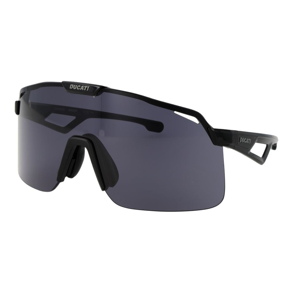 Carrera Ducati Men’s Sunglasses – Black Half-Rim Frame, Grey Lenses