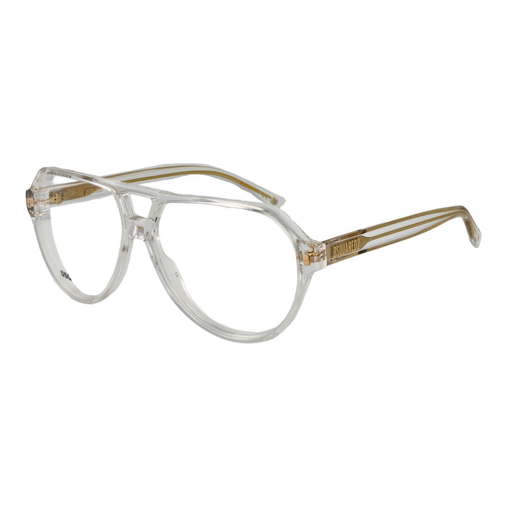 Dsquared² Men's Transparent Acetate Glasses – Aviator Full-Rim Frames