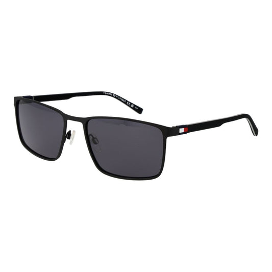Tommy Hilfiger Men’s Sunglasses – Black Metal Frame, Grey Lenses