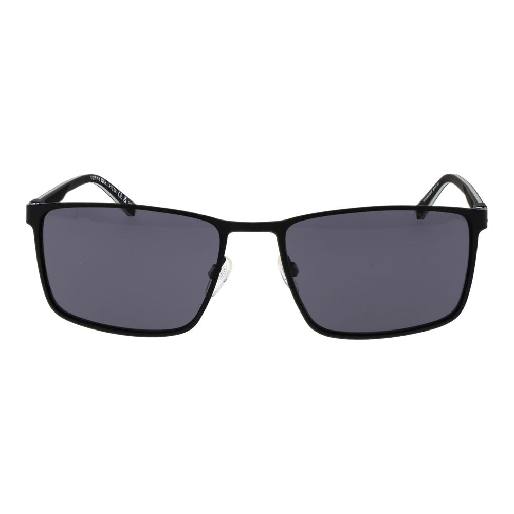 Tommy Hilfiger Men’s Sunglasses – Black Metal Frame, Grey Lenses
