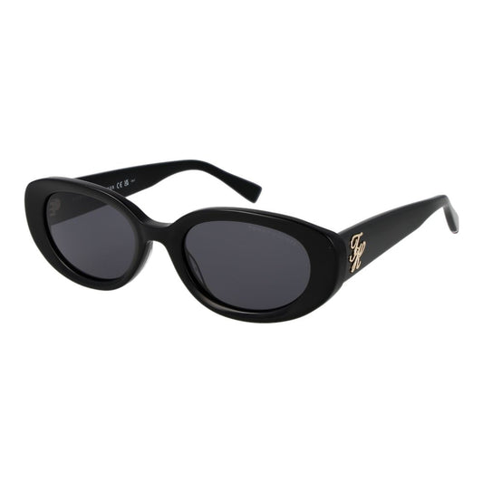 Tommy Hilfiger Women’s Sunglasses – Black Oval Frame, Grey Lenses