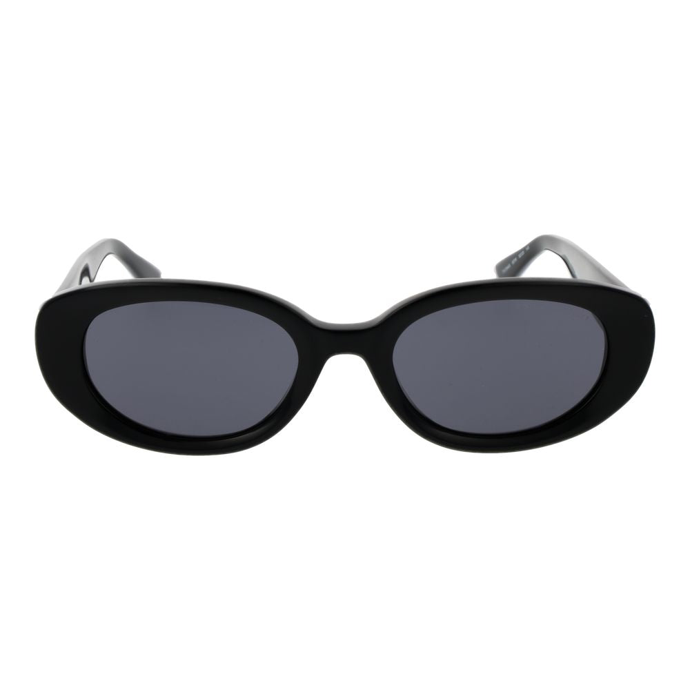Tommy Hilfiger Women’s Sunglasses – Black Oval Frame, Grey Lenses