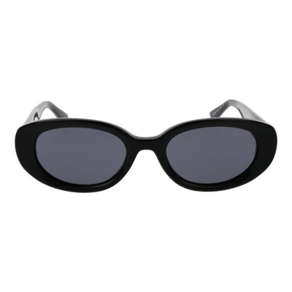 Tommy Hilfiger Women’s Sunglasses – Black Oval Frame, Grey Lenses