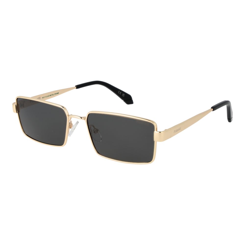 Polaroid Men's Sunglasses – Gold Metal Frame, Grey Polarized Lenses