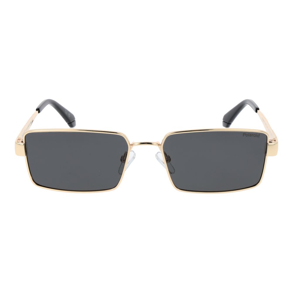 Polaroid Men's Sunglasses – Gold Metal Frame, Grey Polarized Lenses
