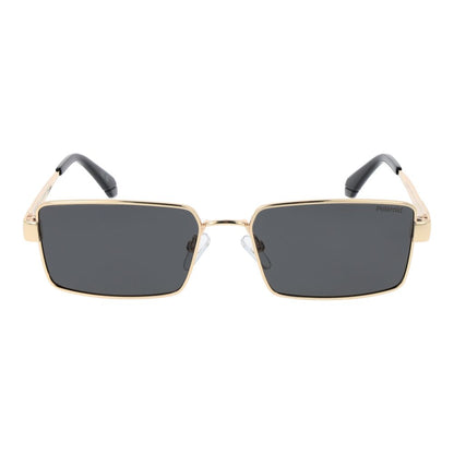 Polaroid Men's Sunglasses – Gold Metal Frame, Grey Polarized Lenses