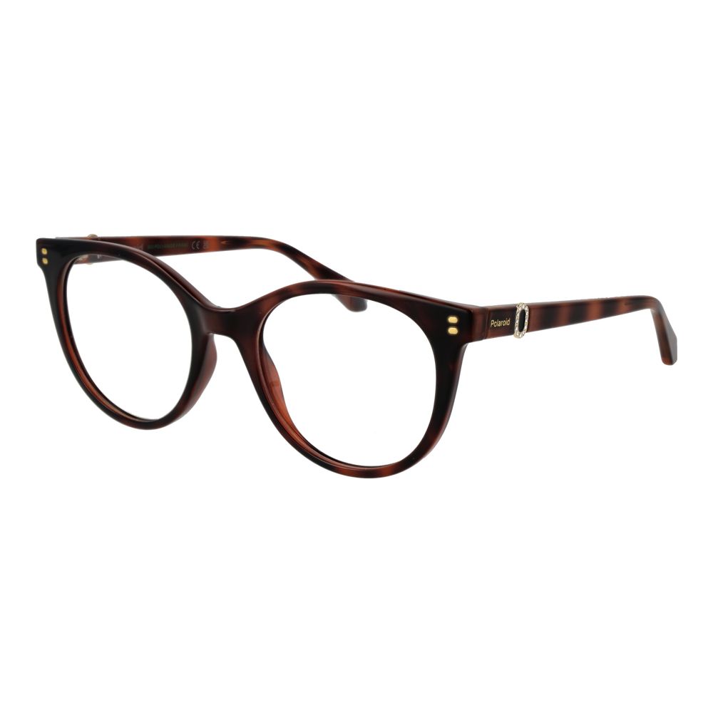 Polaroid Women’s Cat Eye Glasses – Brown Full-Rim Frame, 52mm