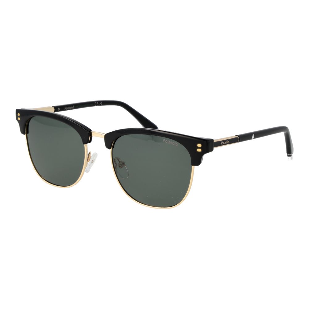 Polaroid Men's Sunglasses – Gold Metal Frame, Green Polarized Lenses