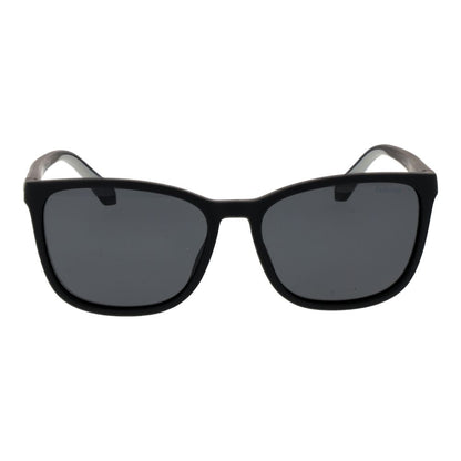 Polaroid Women's Sunglasses – Black Square Frame, Grey Polarized Lenses