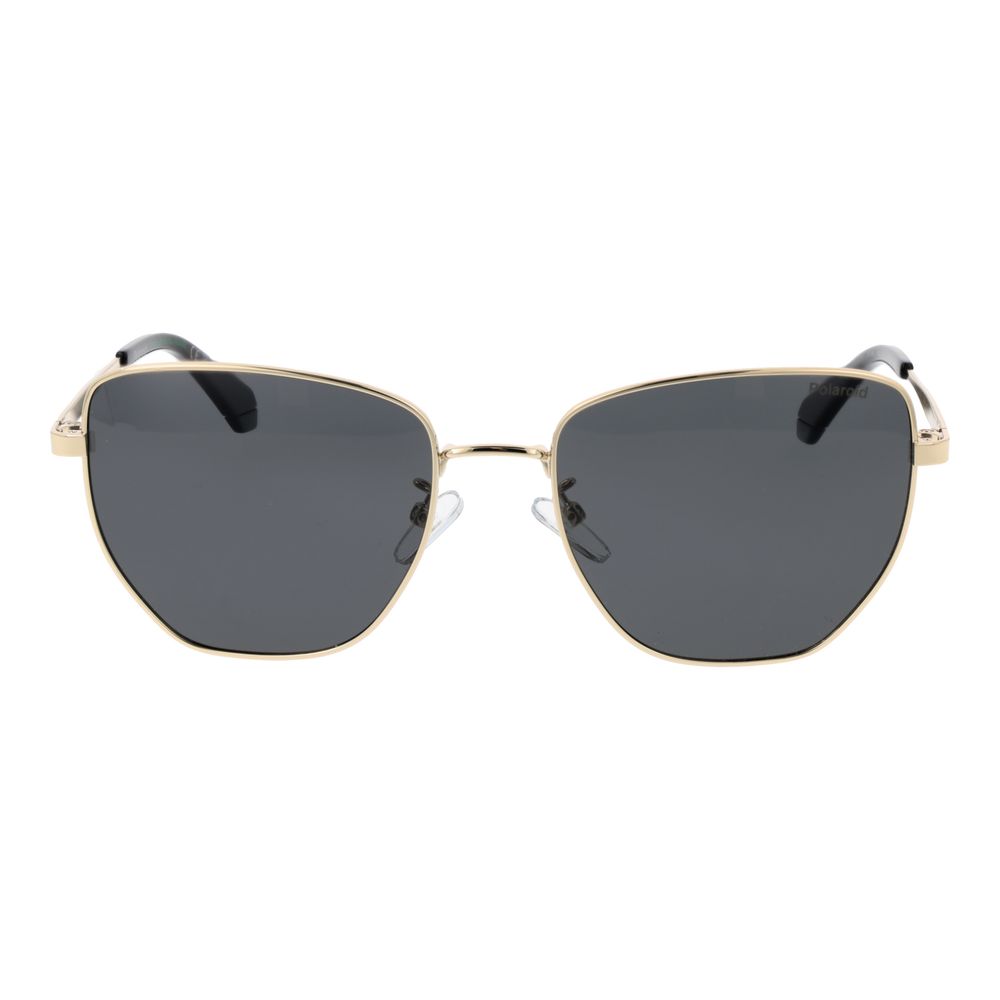 Polaroid Women's Gold Metal Sunglasses – Square Grey Polarized Lenses