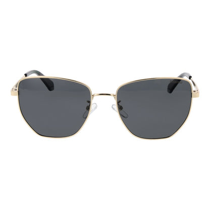 Polaroid Women's Gold Metal Sunglasses – Square Grey Polarized Lenses
