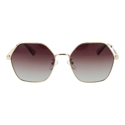 Polaroid Women’s Sunglasses – Gold Metal Frame, Brown Gradient Lenses