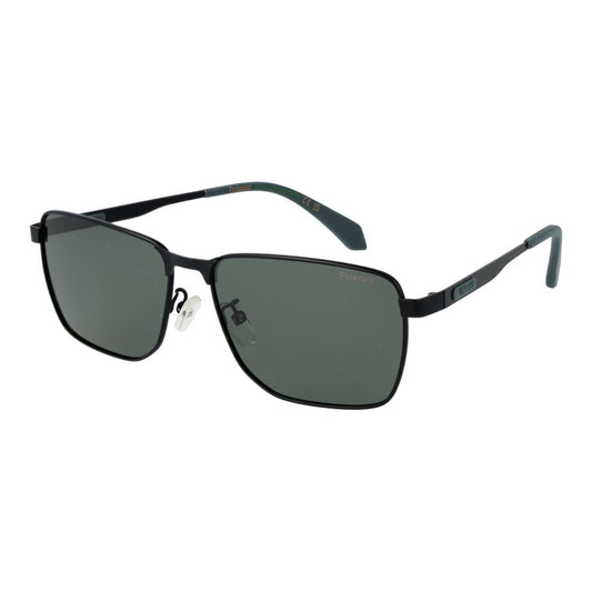 Polaroid Black Metal Sunglasses – Rectangle Frame, Green Polarized Lenses