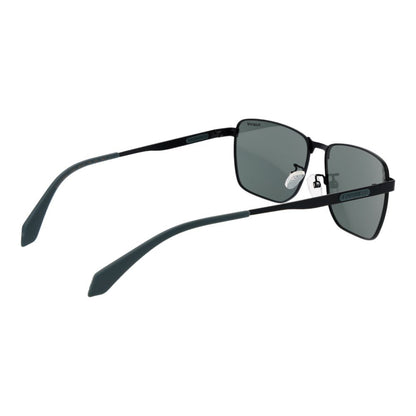 Polaroid Black Metal Sunglasses – Rectangle Frame, Green Polarized Lenses