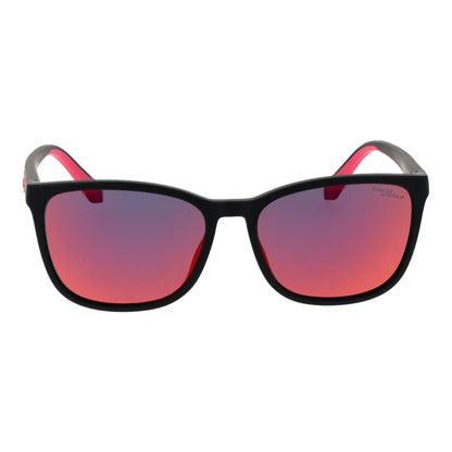 Polaroid Women’s Sunglasses – Black Square Frame, Grey Mirrored Lenses