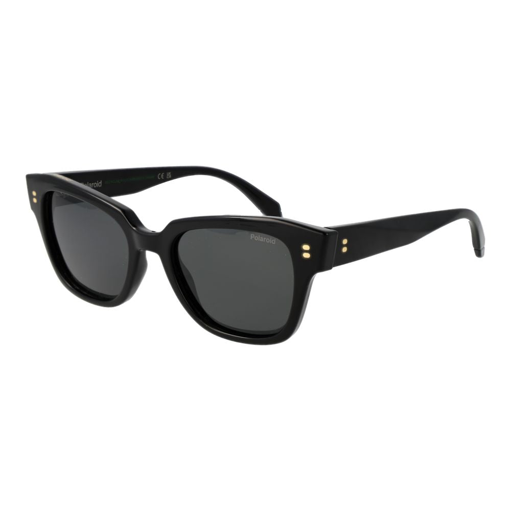 Polaroid Women’s Black Cat Eye Sunglasses with Grey Lenses
