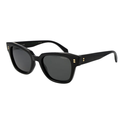 Polaroid Women’s Black Cat Eye Sunglasses with Grey Lenses