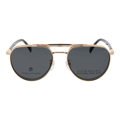 David Beckham Men's Gold Aviator Sunglasses – Grey Polarized Lenses